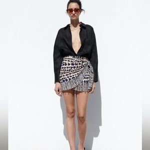 Zara Beaded Faux Wrap Skirt